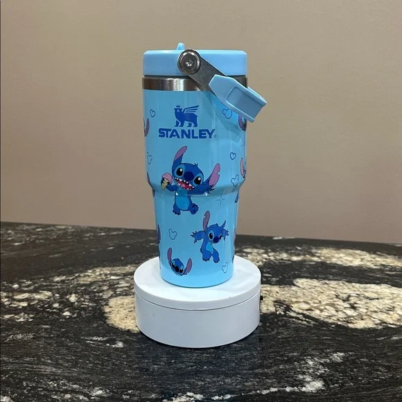 Stanley Light Blue Stitch Pattern Travel Tumbler - Picture 3 of 5